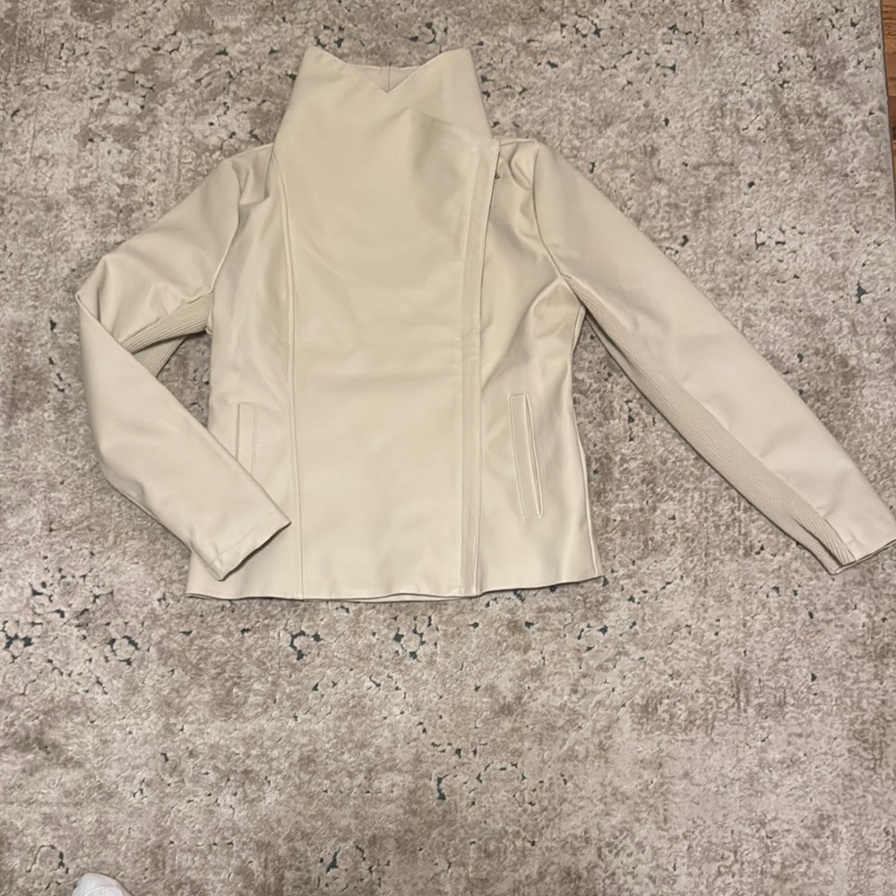 Steve Madden Cream Women's Faux Leather Jacket - Size Small - NWT